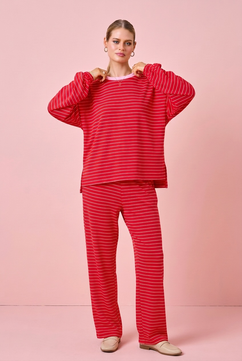 Cheery Stripe Lounge Set