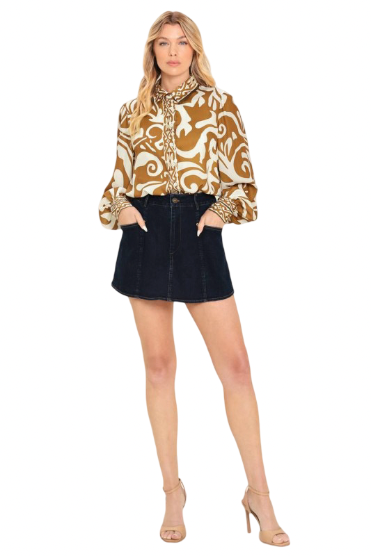 Camel Printed Top
