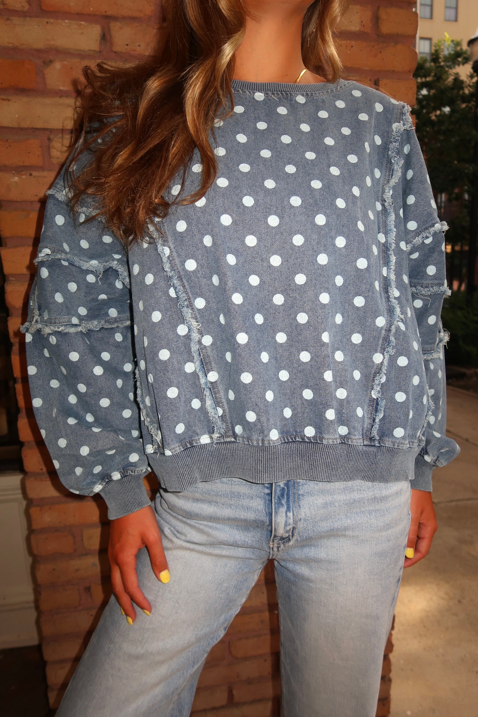 Denim Dots Sweatshirt