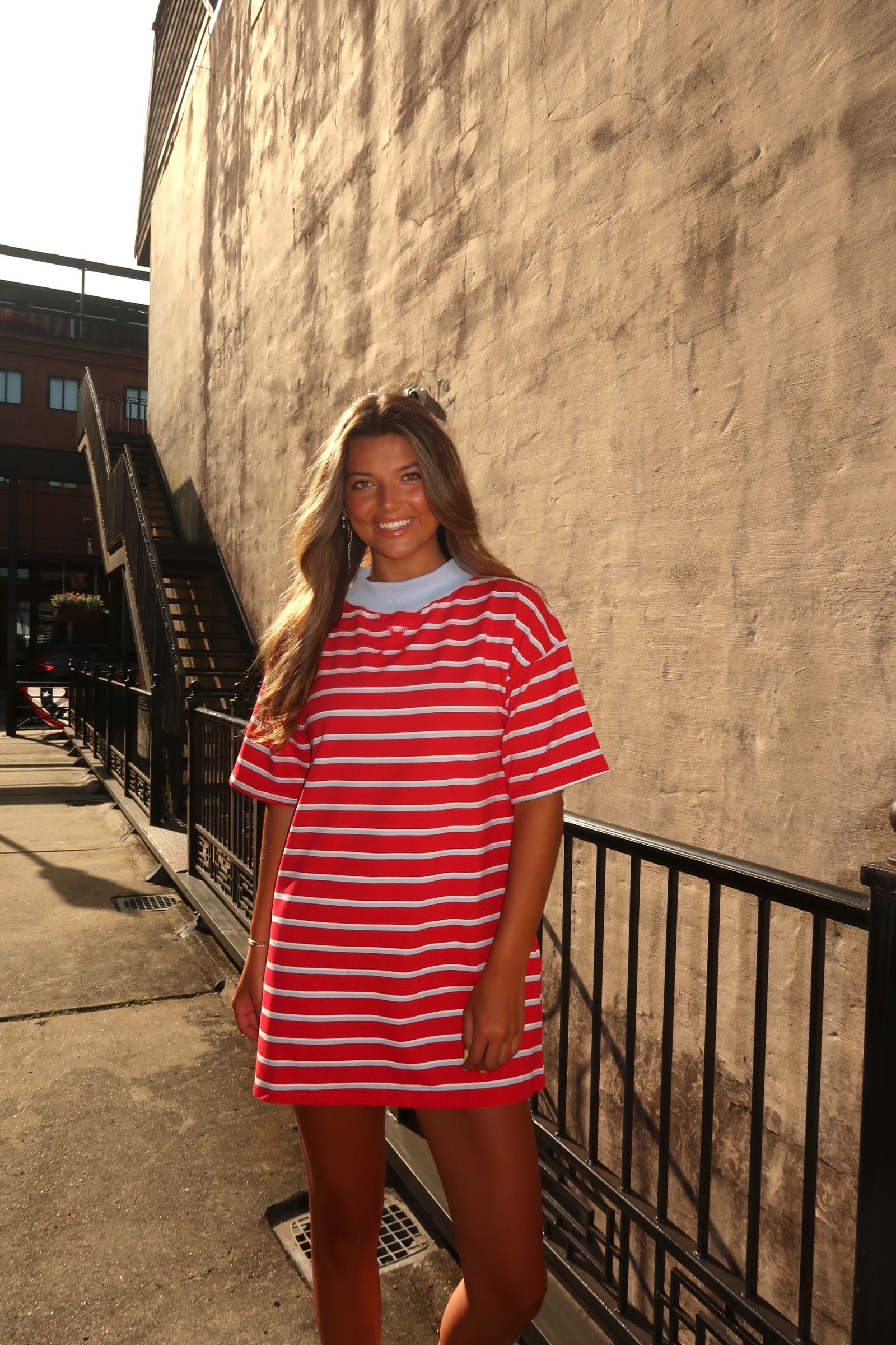 All American Stripe T-Shirt Dress