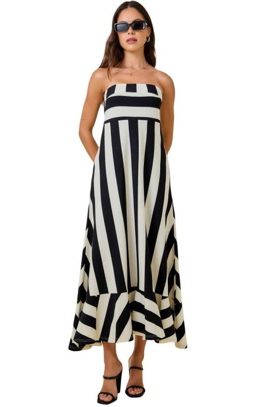 Black Stripe Maxi Dress