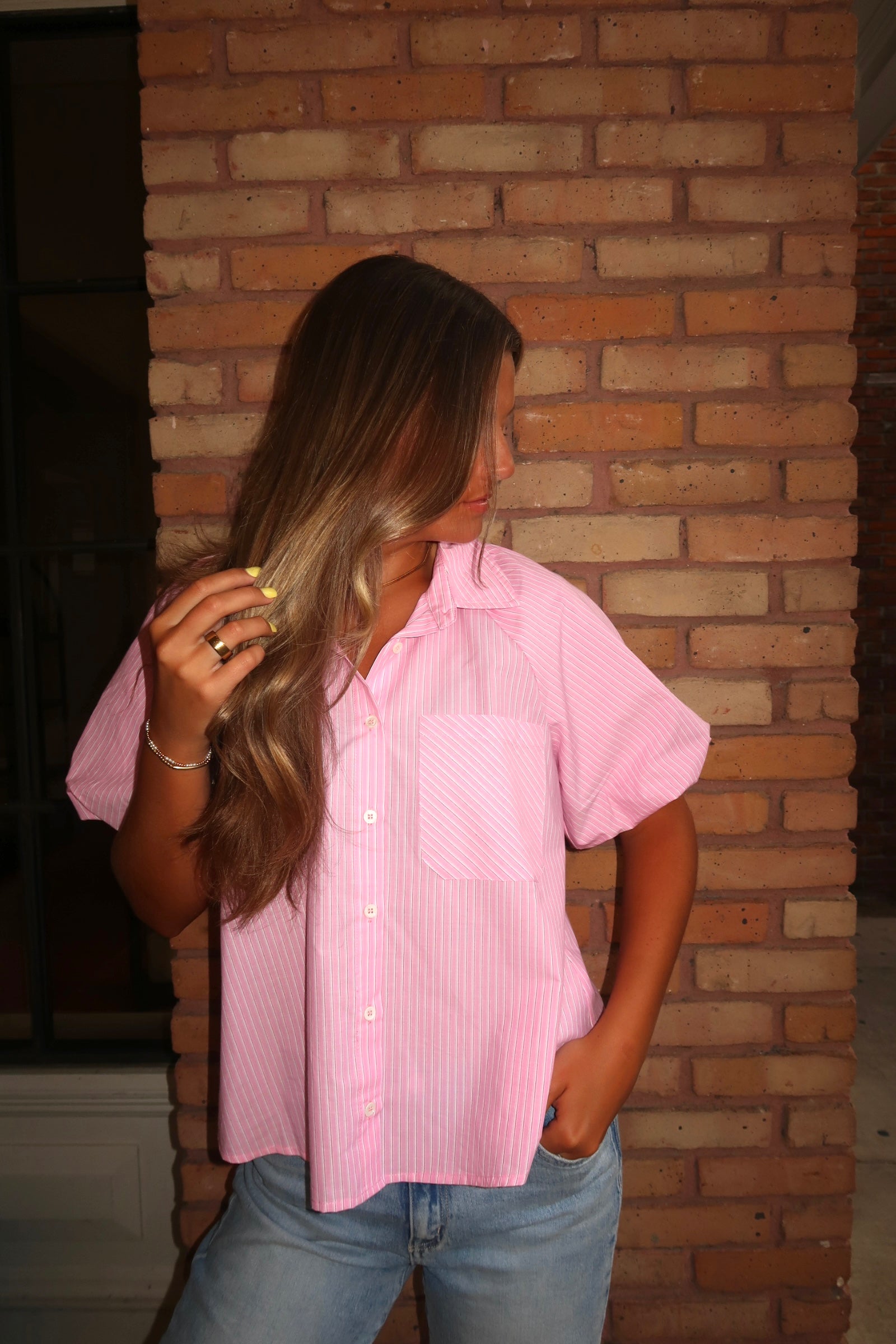 Pretty In Pink Button Down