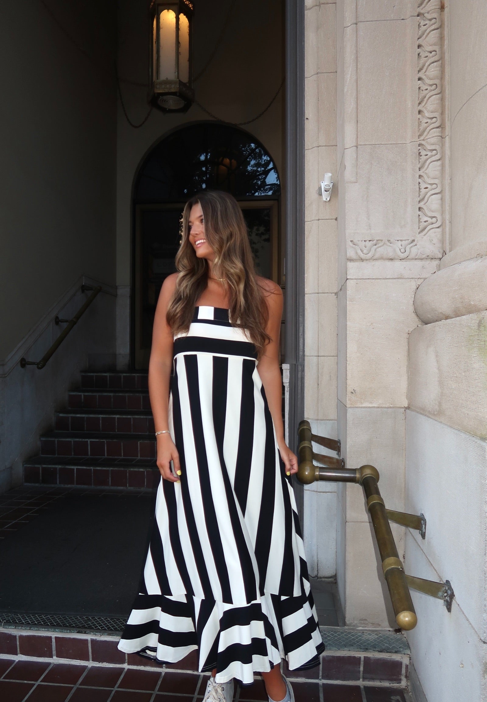 Black Stripe Maxi Dress