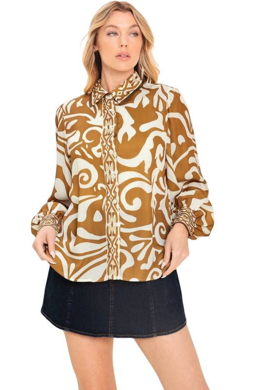 Camel Printed Top