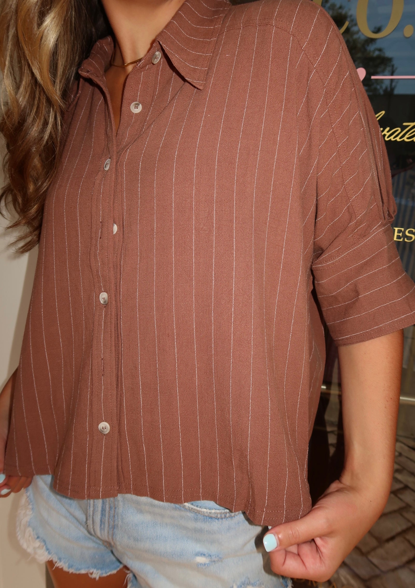 Pinstripe Button Down