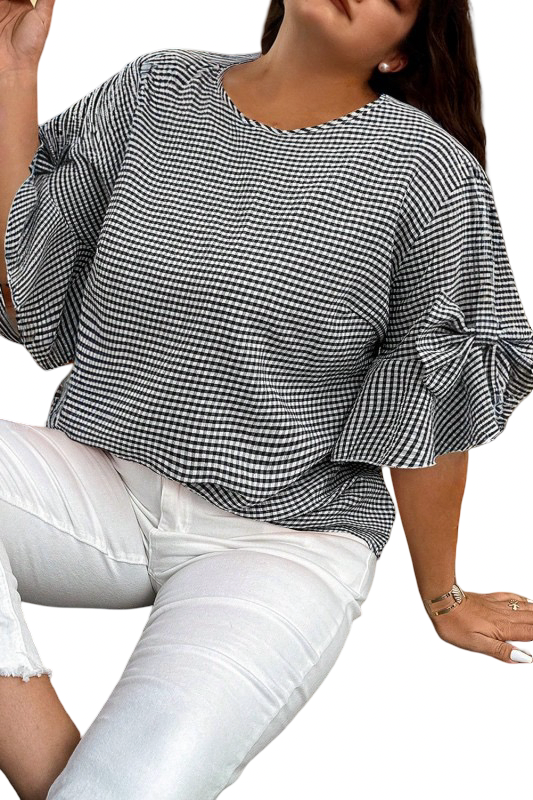 Black Bow Stripe Short Plus Size