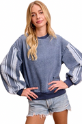 Dark Blue Jean Sweater Top