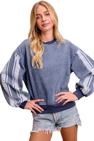 Dark Blue Jean Sweater Top