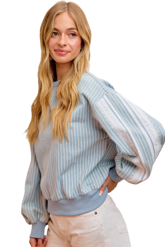 Light Blue Jean Sweater Top