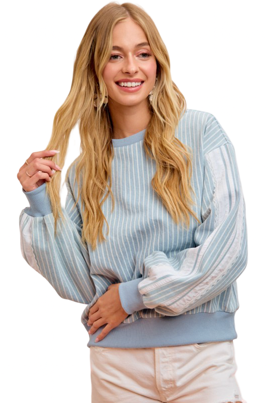 Light Blue Jean Sweater Top