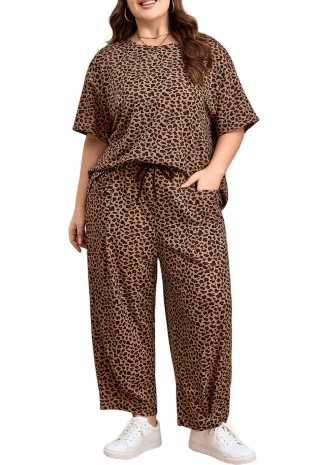 Brown Leopard Plus Size