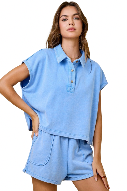 Blue Knit Top