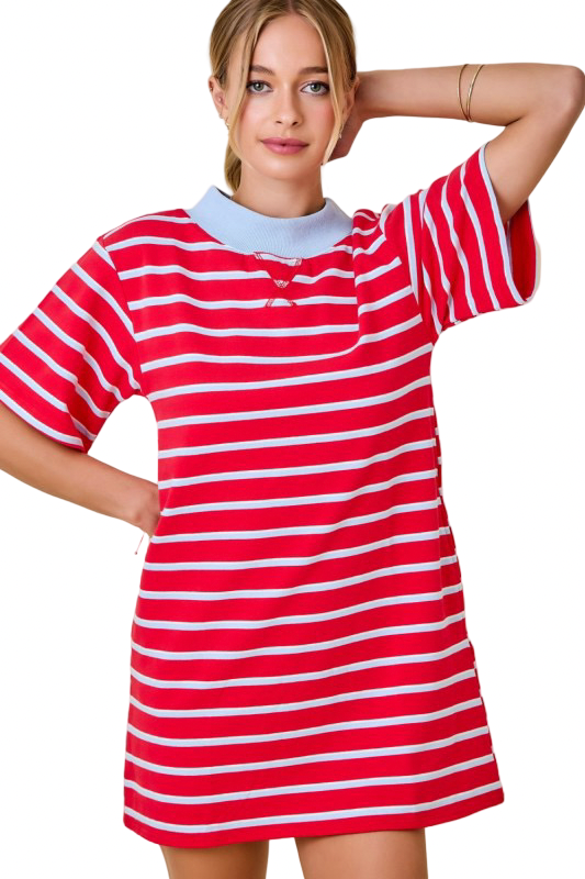 All American Stripe T-Shirt Dress